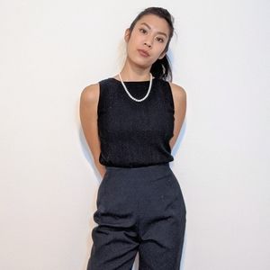 Textured sleeveless knit top